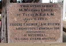 1892 Brazos County courthouse cornerstone