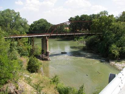 Bryant Station bridge span over river, Texas