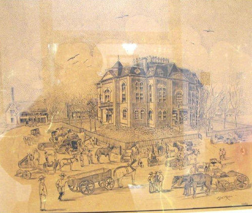 TX  - Drawing of 1889-90 Burleson County Courthouse 