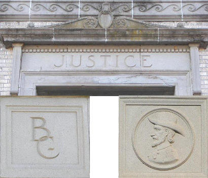 Caldwell TX  - 1927 Burleson County Courthouse architectural detail