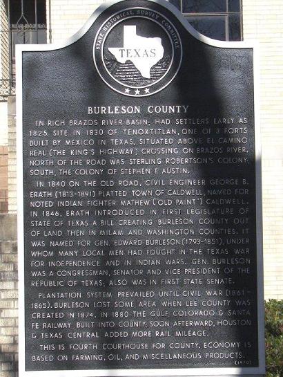TX - Burleson County Historical Marker