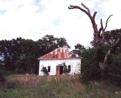 The closed Jones Colony Church, Carmine, Texas