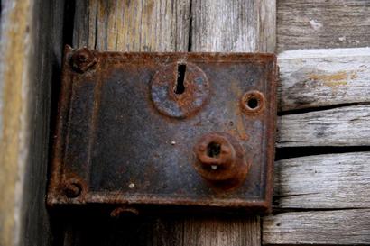 Cibolo Texas old building rusted lock