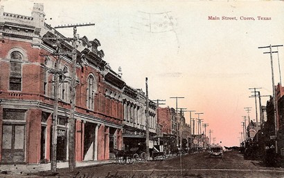 Main Street,  Cuero, TX main street, 1910 postcard