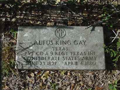 Gay Hill Cemetery Rufus King Gay tombstone