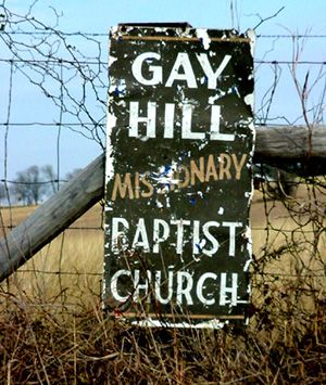 TX - Gay Hill church sign