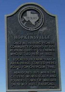Hopkinsville Tx Historical Marker Chisolm Trail