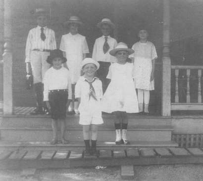 Kids on porch, Marion Texas 1920s
