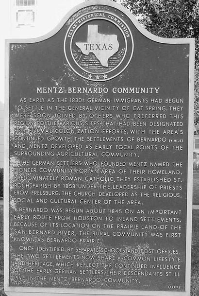 TX - Mentz-Bernardo Community Historical Marker 