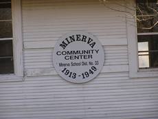 Minerva schoolhouse sign