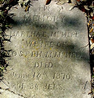 Washington County TX - Mt Zion Cemetery Martha McNelly  Tombstone