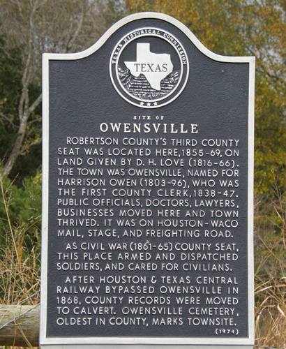 Owensville Tx Historical Marker