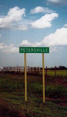 Petersville Texas Road Sign