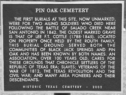 TX - Pin Oak Cemetery History Marker