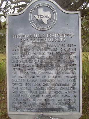 Rabke  Texas historical marker  