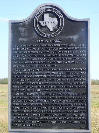 Ross Prairie TX - James J. Ross Historical Marker