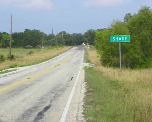 Sharp TX - Sharp Road Sign