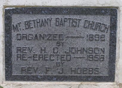 Thomaston TX Mt. Bethany Baptist Church marker