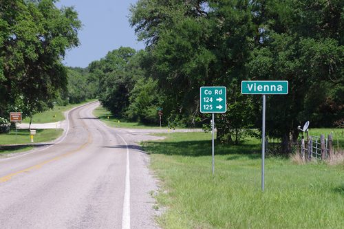 Vienna TX - highway sign