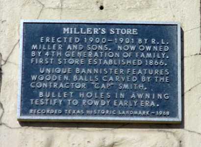 Miller's Store marker, Waelder Texas