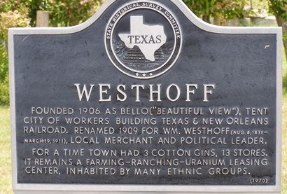 Westhoff TX Historical Marker