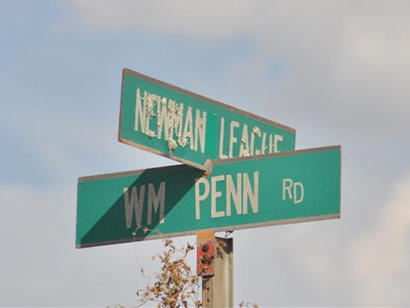 TX - William Penn Road sign