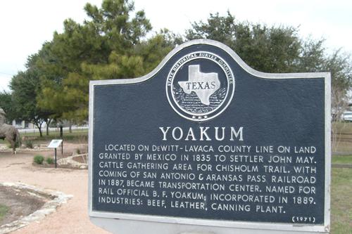 Yoakum TX Historical Marker