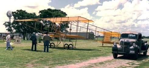 Zuehl Field Texas 1910 Farman flying replica