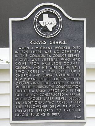 Pittsburg Tx - Reeves Chapel Historical Marker