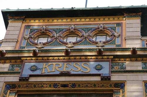 Detail of the former Kress Building in Memphis, Tennessee