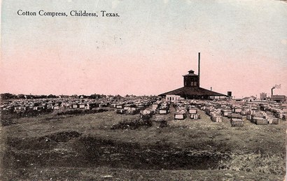 Childress TX - Cotton Gin, Cotton Compress old postcard - pstmrk1914