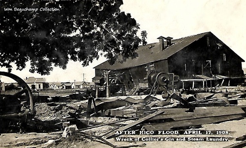 Hico TX- Collier's Gin & Steam Laundry, after Hico Flood April 17, 1908 