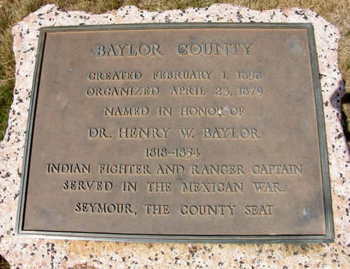 Baylor   County  1936 Texas Centennial Marker