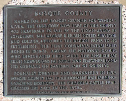  Bosque County  1936 Texas Centennial Marker