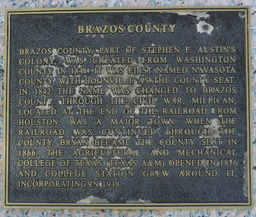   Brazos  County  1936 Texas Centennial Marker