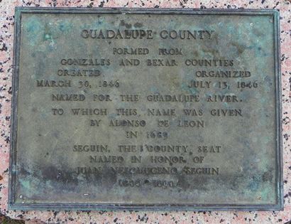 Guadalupe County Centennial marker in Seguin TX