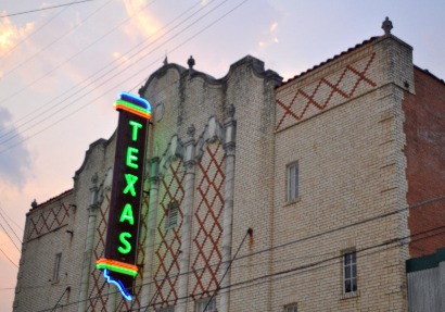 Palestine TX -  Neon sign of restored Texas Theatre 