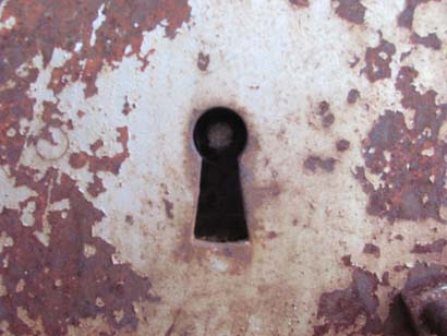 Texas -  Anderson County Poor Farm metal door keyhole