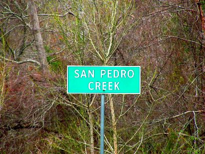 San Pedro Creek sign, Houston County, Texas
