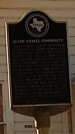 Houston County TX - Allen Chapel  historical marker