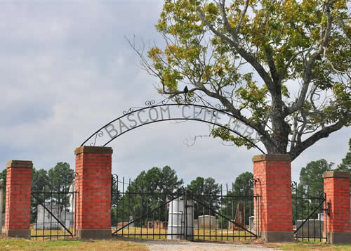 Bascom  TX, Smith County - Bascom Cemetery Gate