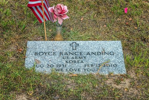Beck's Chapel Cemetery TX Boyce Rance Anding US Army Korea Tombstone 