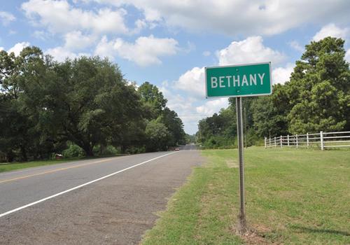 Bethany TX highway sign