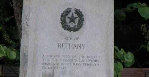 Site of Bethany - Texas  Centennial Marker text