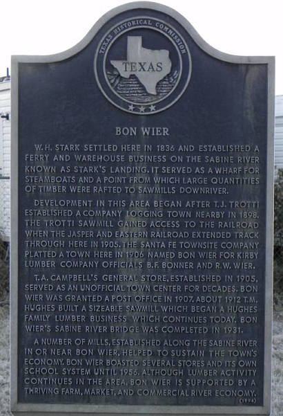 TX - Bon Wier historical marker
