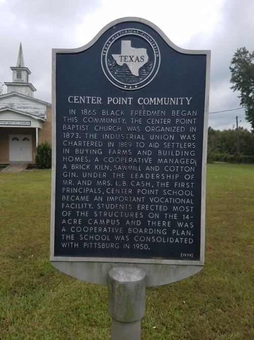 Center Point Community historical marker, Texas