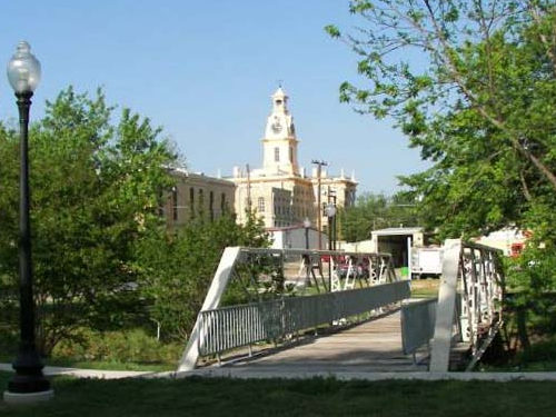 Clarksville Texas Hiking Bridge, Jail and Courthouse 
