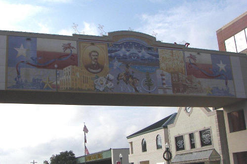 Conroe TX - 1936 Montgomery County Courthouse  sky bridge mural