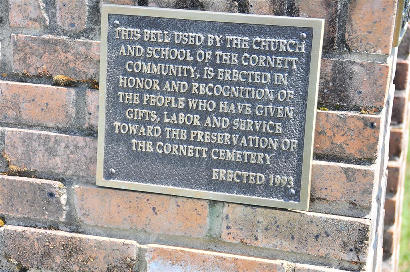 Cornett TX - Church Bell plaque