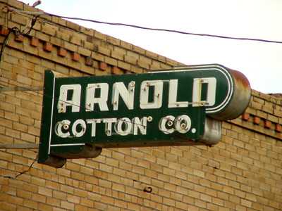 Arnold Cotton Co. neon sign, Crockett Texas